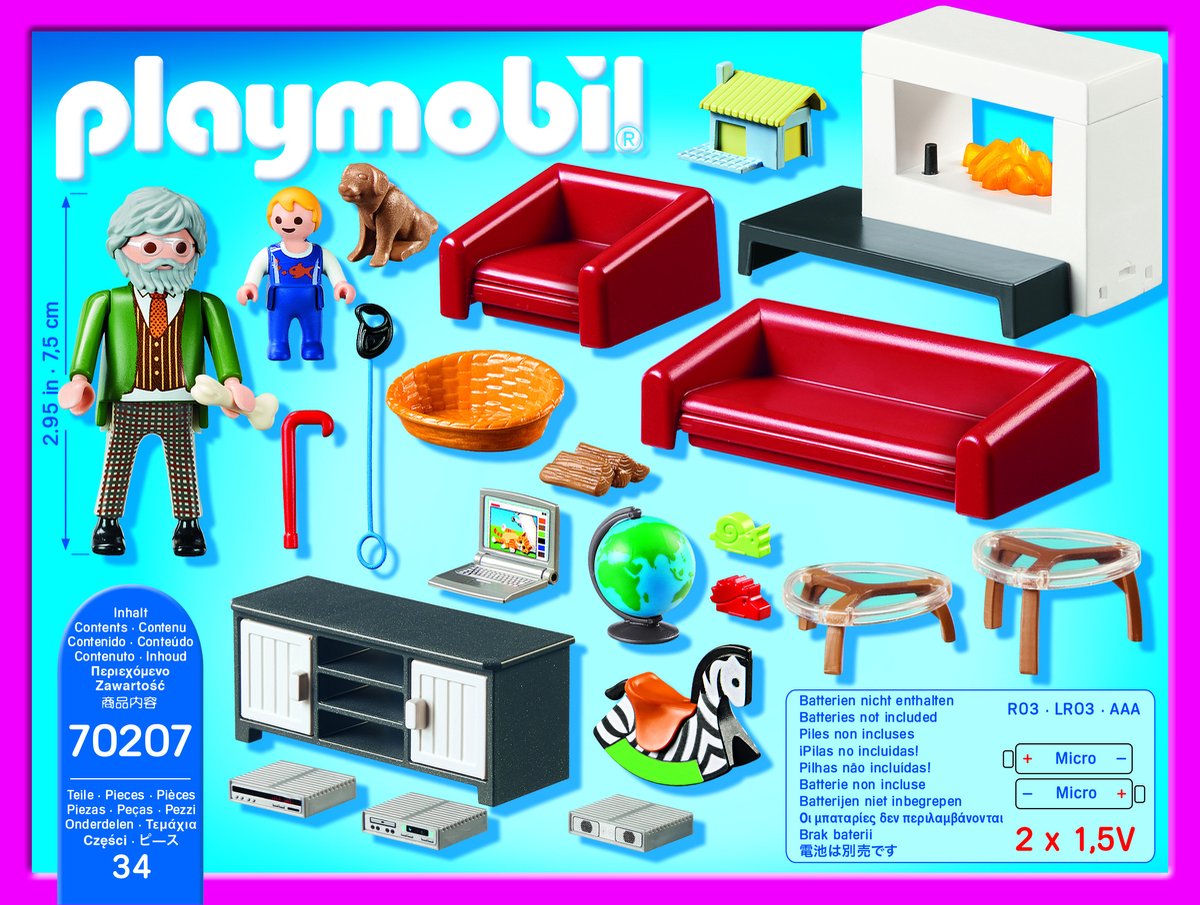 PLAYMOBIL Dollhouse Huiskamer met openhaard - 70207 — afbeelding 8