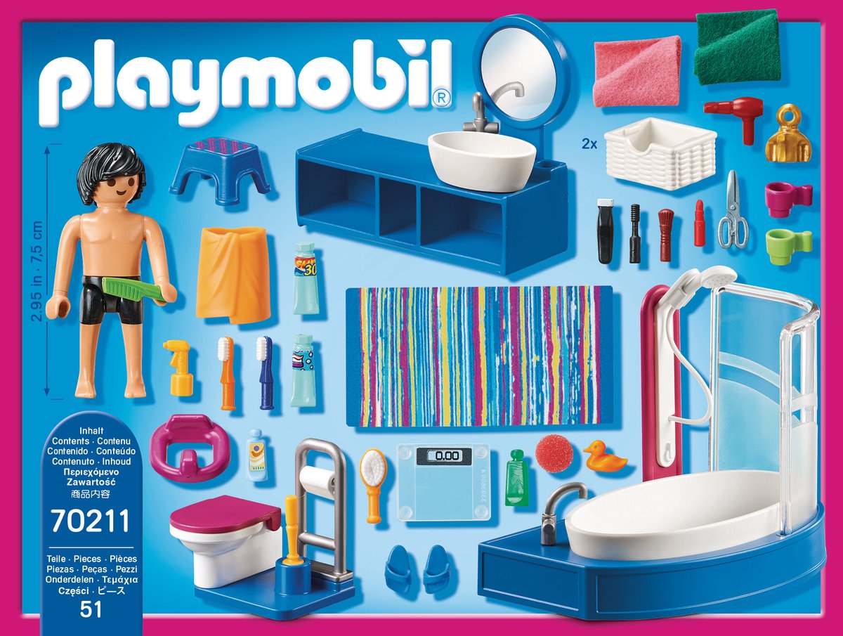 PLAYMOBIL Dollhouse Badkamer met ligbad - 70211 — afbeelding 6