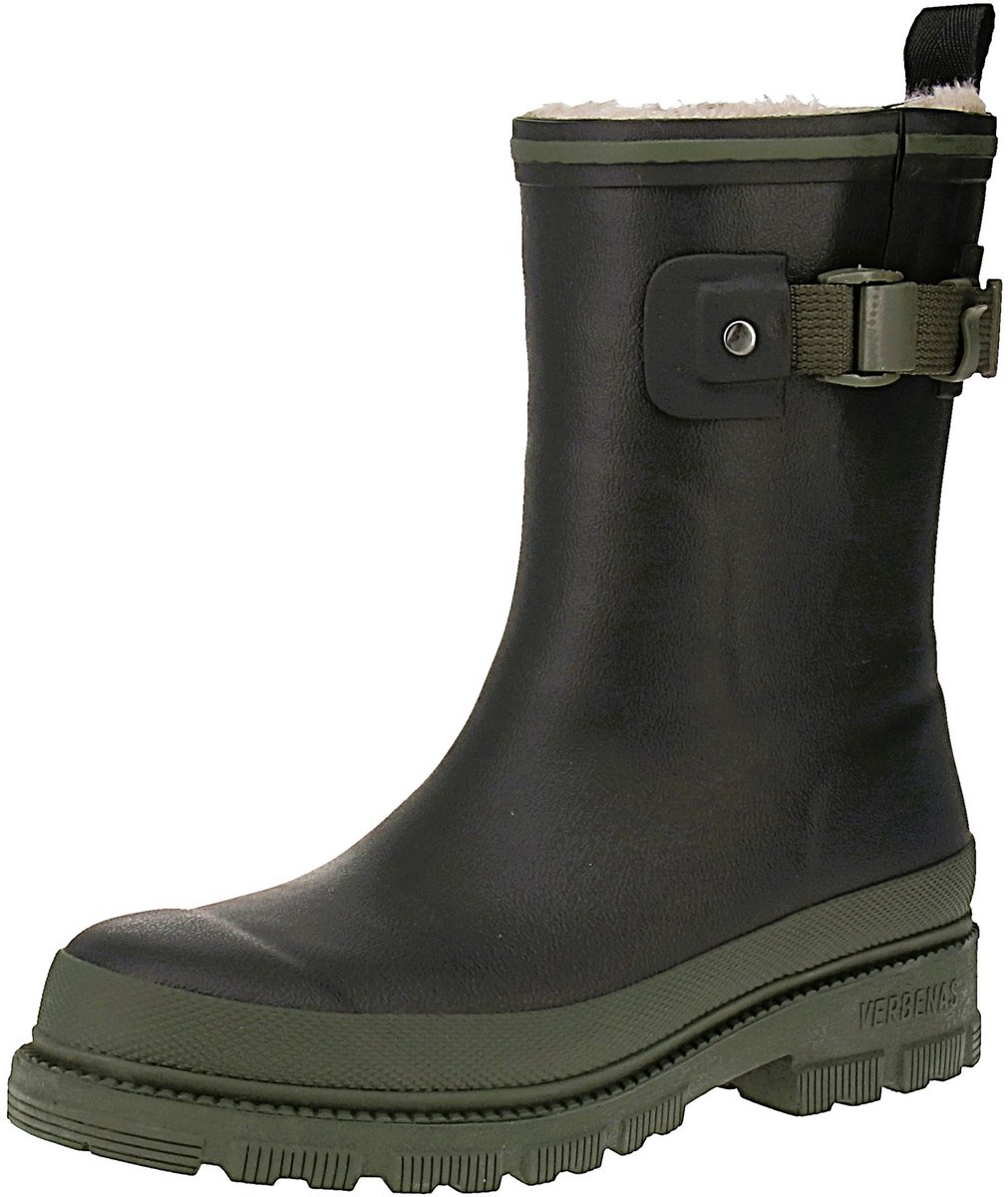 Verbenas 9302190985 Lina Mate Combi Fur - Dames Laarzen - Zwart-Kaki
