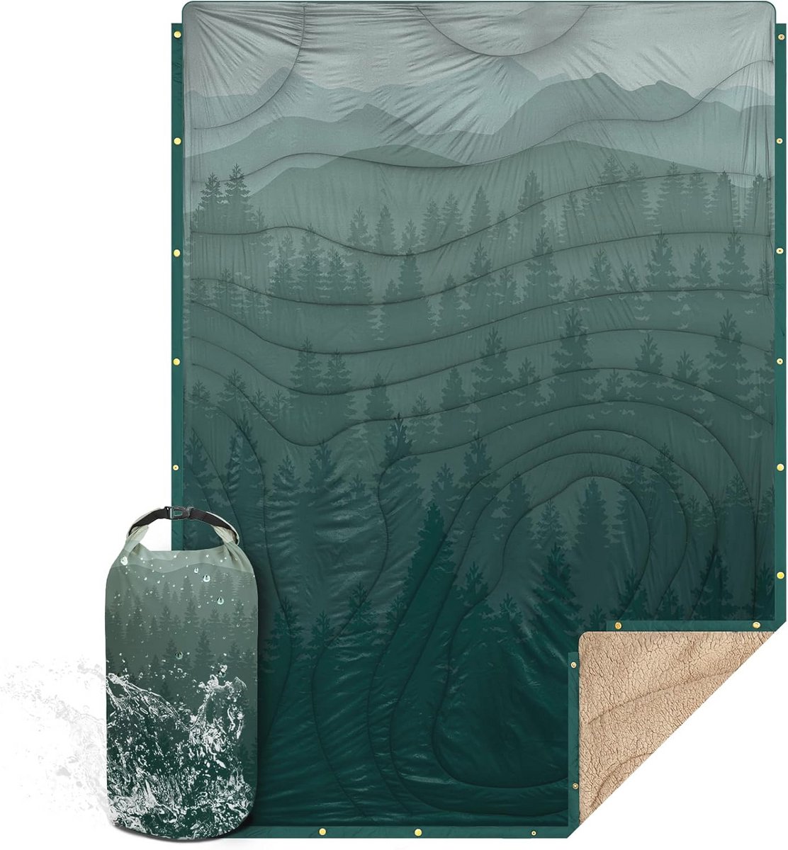 Outdoor Campingdek met Sherpa Voering - Extra Warme en Dikke Dekens voor Avonturen