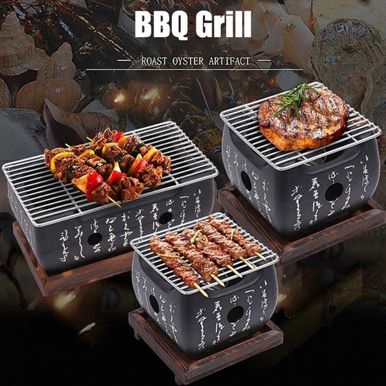 Mini Barbecue Grill - Japanse Tafel BBQ Grill - Draagbare Buiten Binnen Kookplaat - Voor Yakiniku - Robata - Yakitori - Takoyaki - BBQ (Grootte : 24 x 12.5cm) van MINI — afbeelding 5