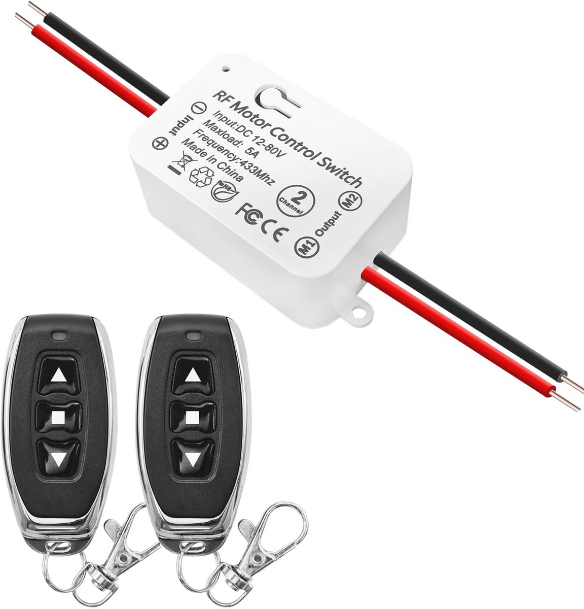 Draadloze DC-motorcontroller met Afstandsbediening - 12V-80V, 5A, 433MHz