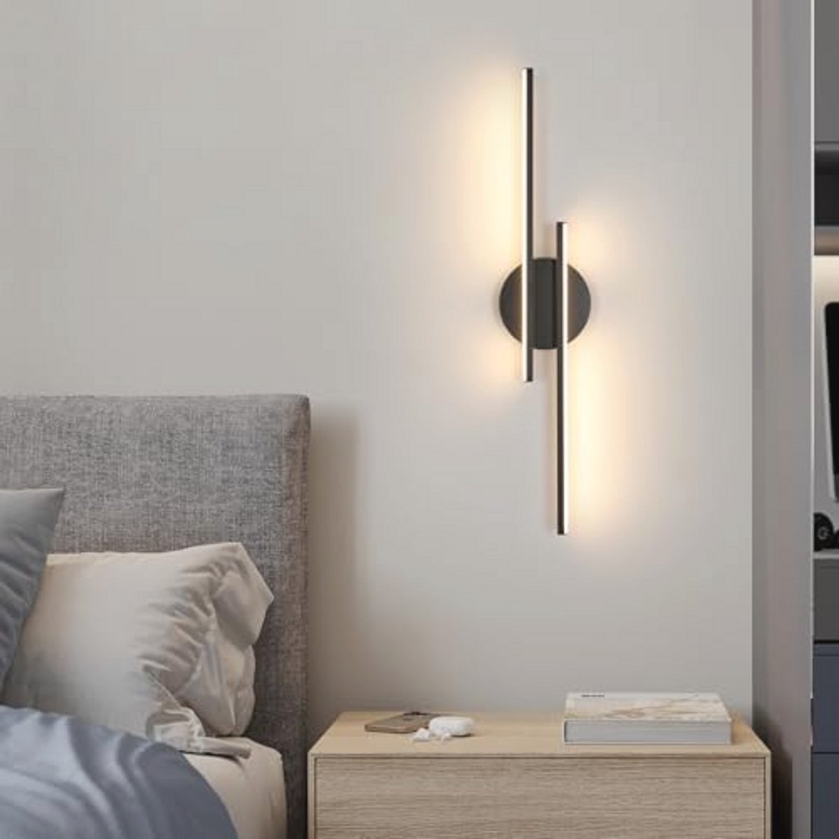 24W LED Wandlamp Warm Wit 3000K - Moderne Acryl en Metaal Wandverlichting voor Slaapkamer, Woonkamer, Hal en Kantoor