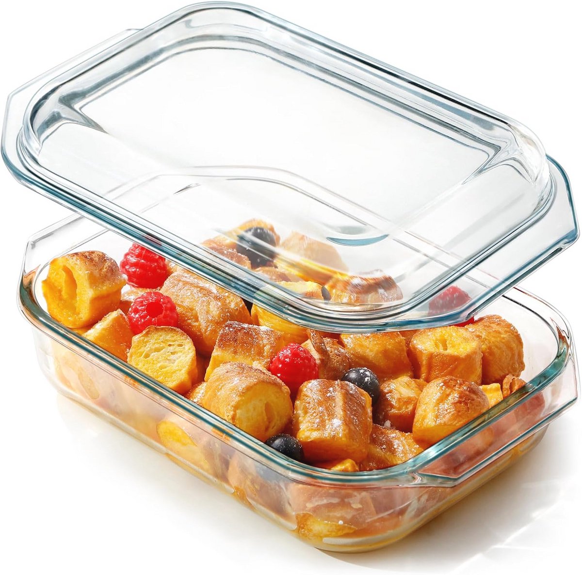 Rectangular Glass Baking Dish with Lid - Oven & Microwave Safe Casserole
