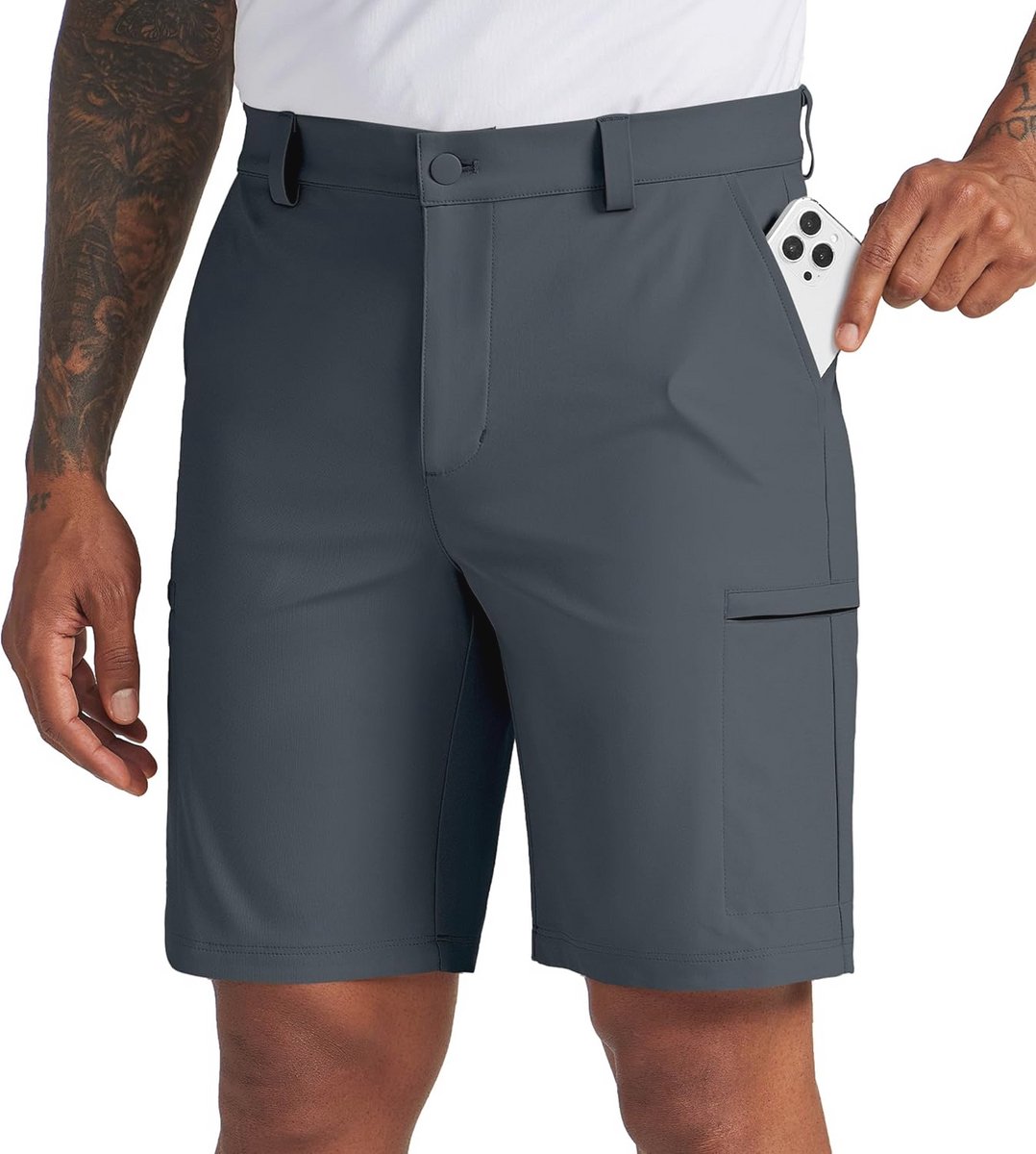 Heren Golfshorts met Zakken - Sneldrogend, Stretch en Sportief