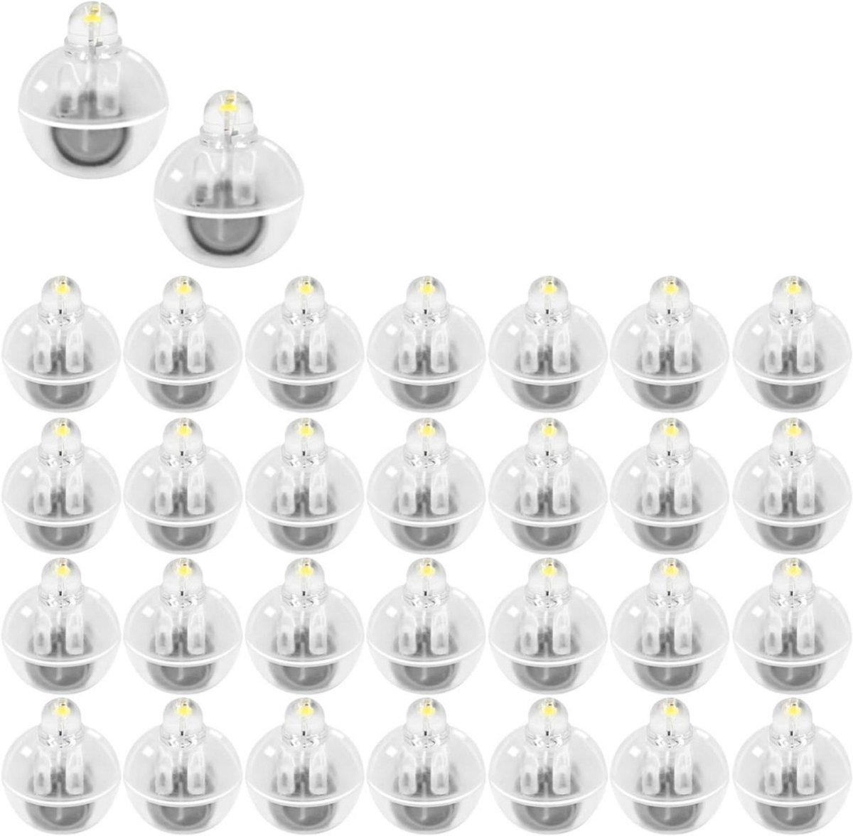 longziming -30 Stuks LED Ballonlampjes – Mini Feestlampjes voor Ballonnen, Lantaarns en Decoraties – Herbruikbaar & Eenvoudig te Gebruiken – Warm Wit Licht