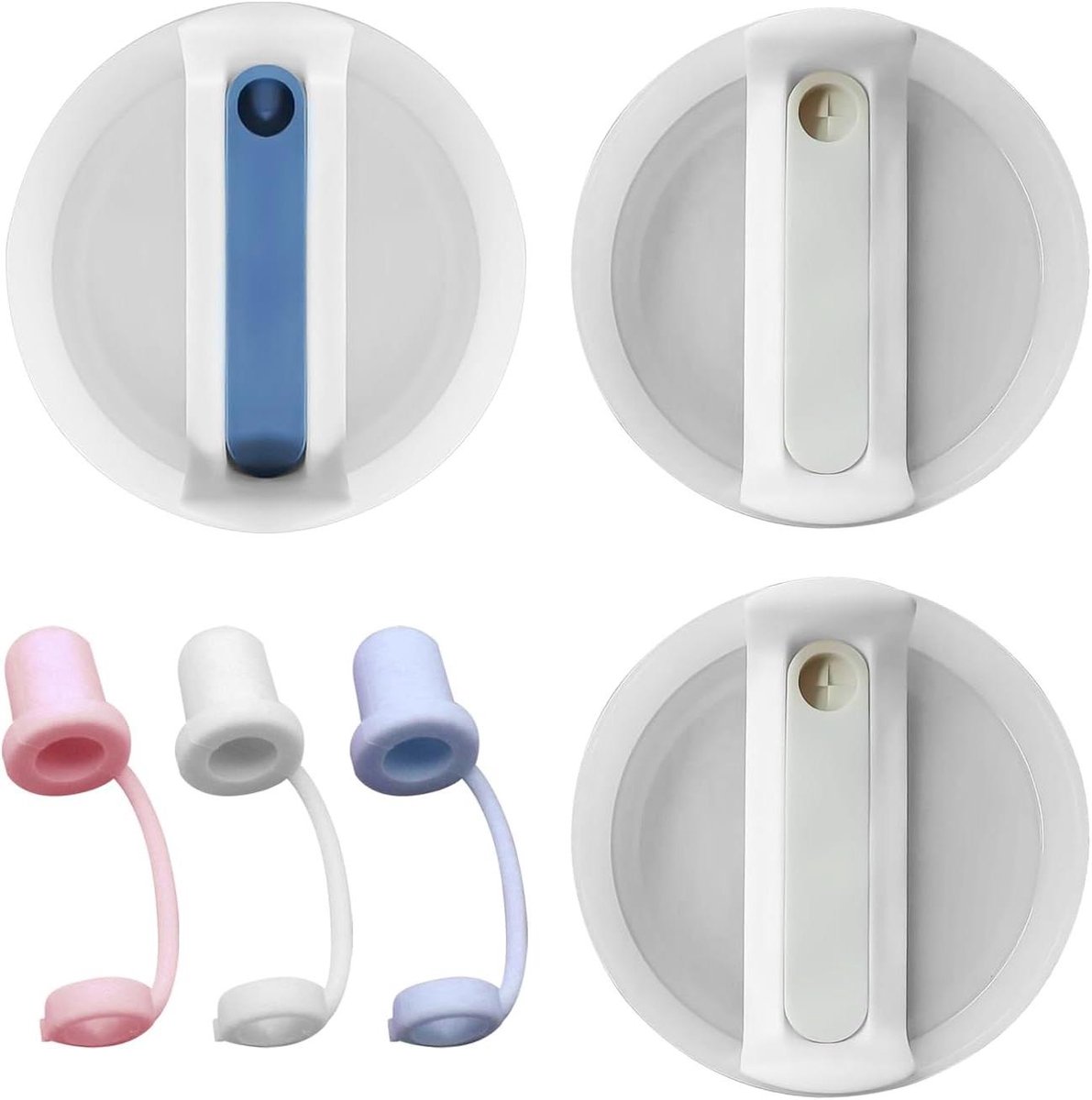 Bekerdeksels en Rietdoppen - Set van 3 - 102 ml - Strobekeraccessoires