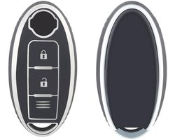 Autosleutel hoesje - TPU Sleutelhoesje - Sleutelcover - Autosleutelhoes - Geschikt voor Nissan - zwart - A3C - Nissan Micra, Nissan Pulsar, Nissan Murano, Nissan Juke, Nissan Qashqai, Nissan Ariya, Nissan Leaf, Nissan Xtrail, Nissan Primastar, Nissa