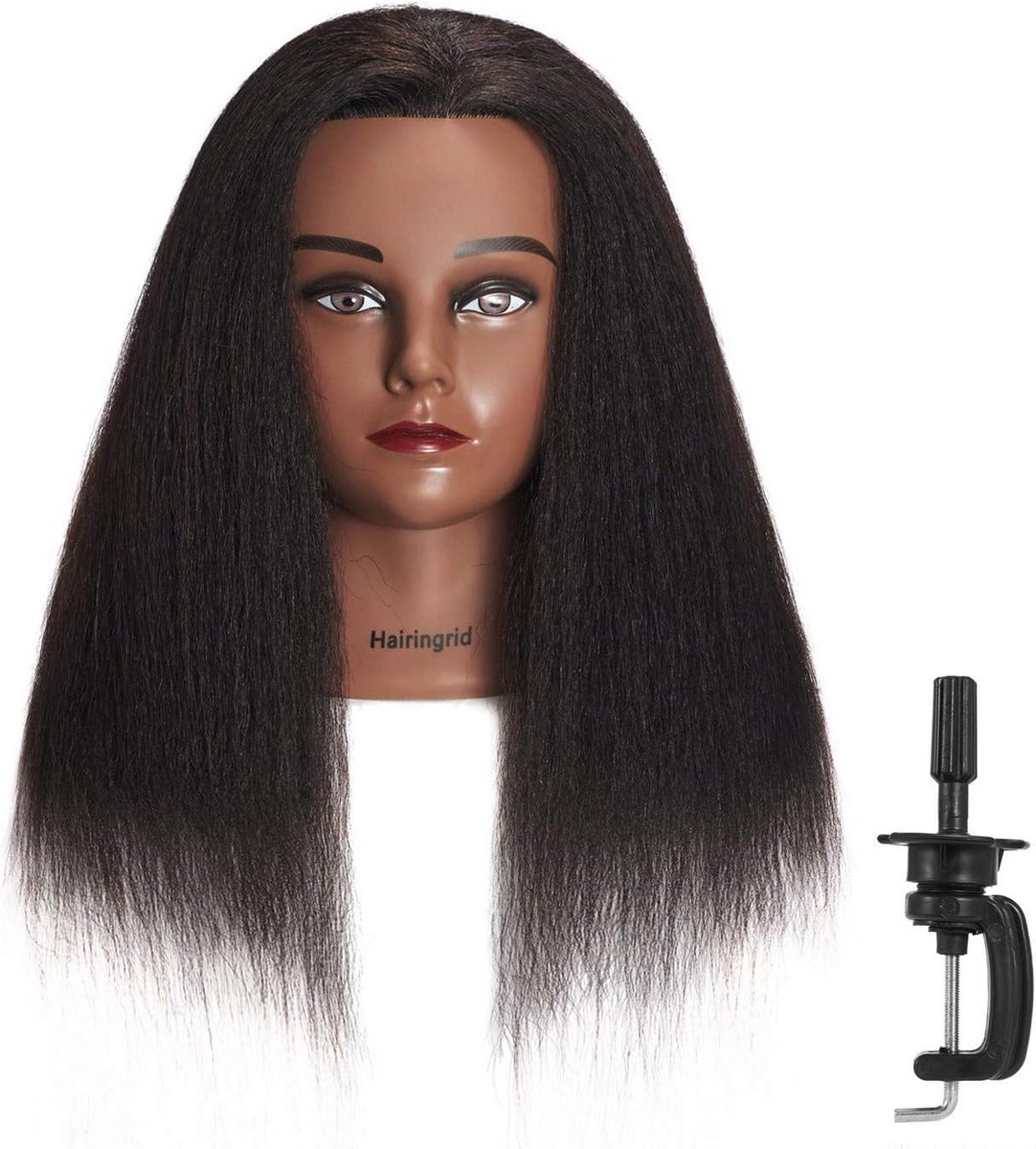 Mannequin Hoofd met 14 Inch Echt Haar voor Kappers Training en Styling