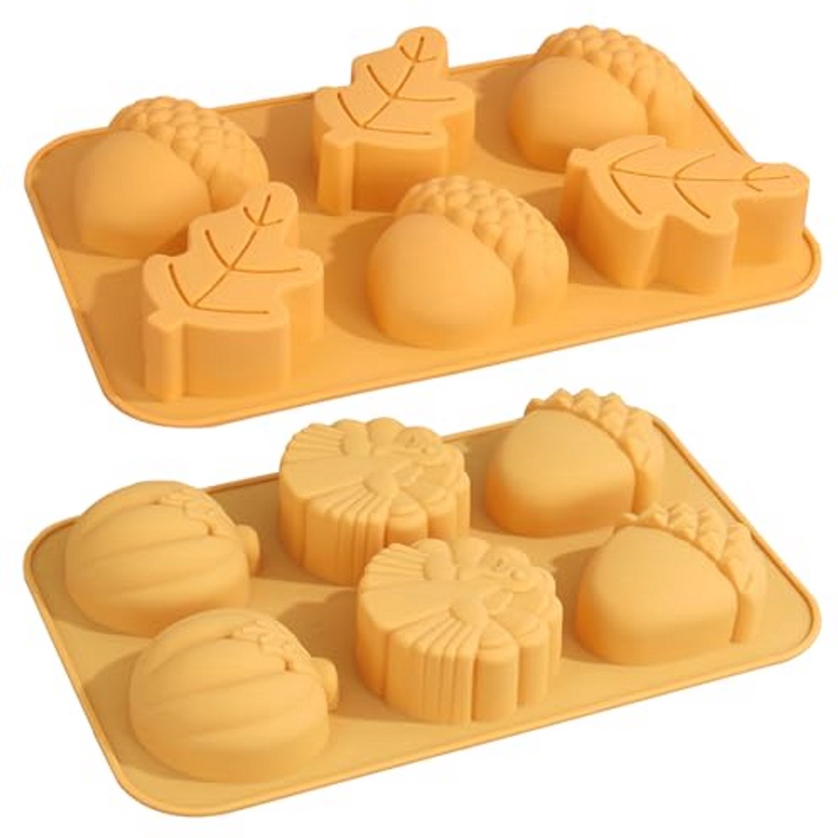 Herfst Silicone Vormen Set - 3D Pompoen en Bladeren, Perfect voor Kaarsen en Desserts
