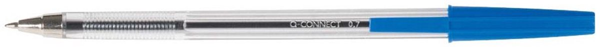 Q-CONNECT balpen | met dop | 0 | 7 mm | medium punt | blauw | doos van 50 stuks