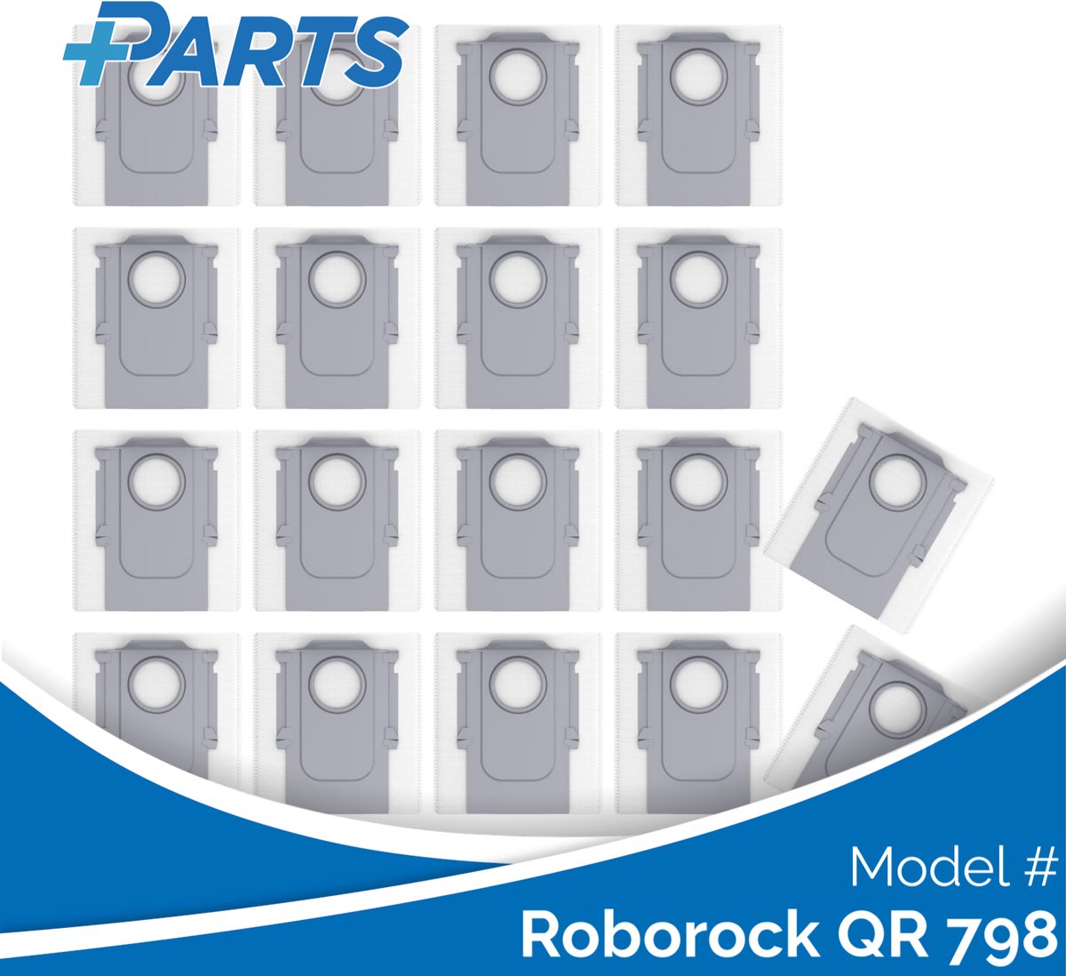 Roborock QR 798 Stofzakken (18 Stuks, Plus.Parts® alternatief voor 8.02.0239)