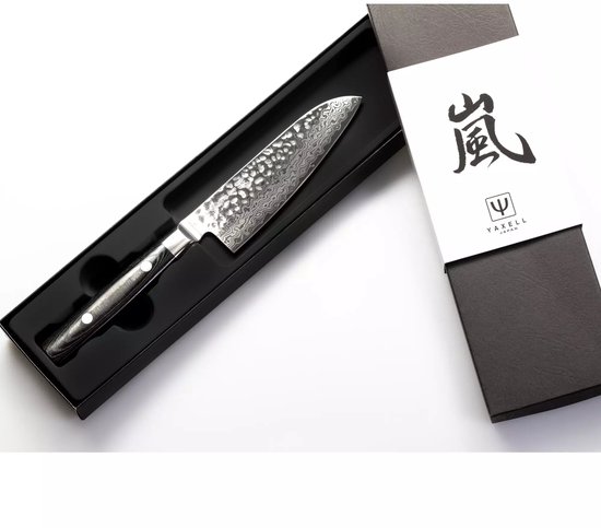 Couteau de chef japonais Yaxell Zen Santoku 12,5 cm 37 couches acier damas inoxydable