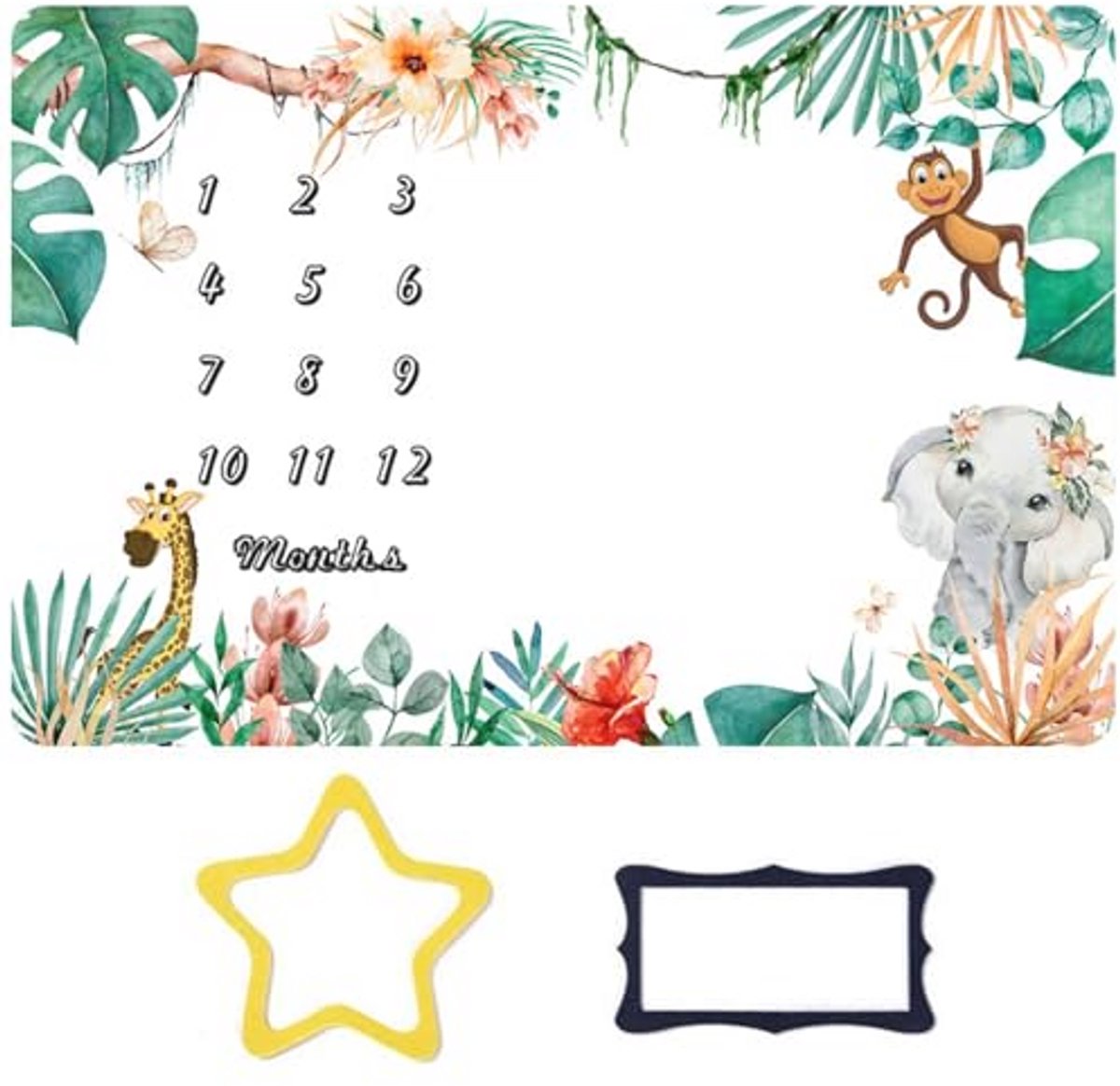 Gepersonaliseerde fleecedeken voor kinderen - Mijlpaaldeken voor babyfotografie 150 x 100 cm