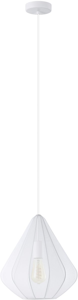 EGLO Dolwen Hanglamp - E27 - Ø 33,5 cm - Wit - Textiel