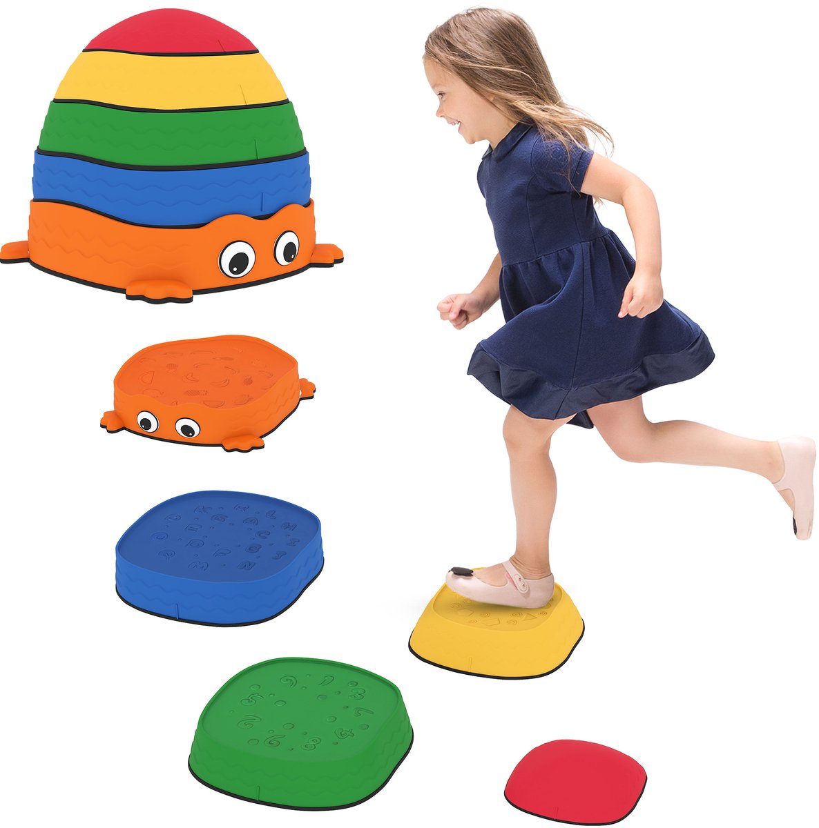 AIYAPLAY Balansstapstenen Kunststof, TPE 33,5L x 33,5B x 28H cm Meerkleurig