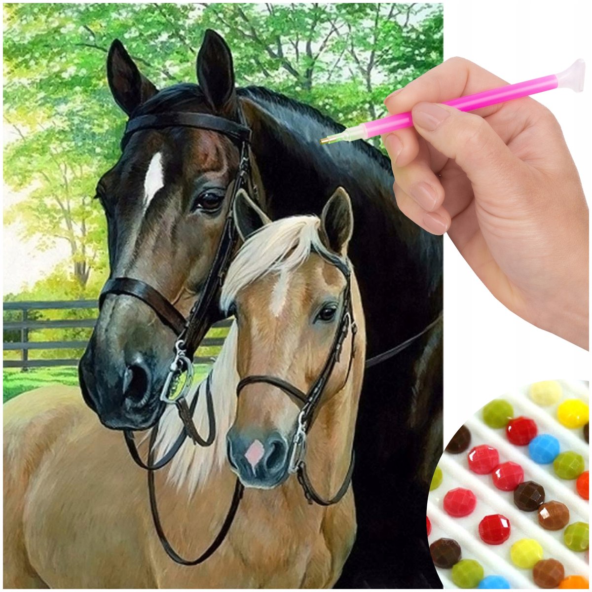 Diamond Painting Paarden 5D Mozaïek Set 30x40cm