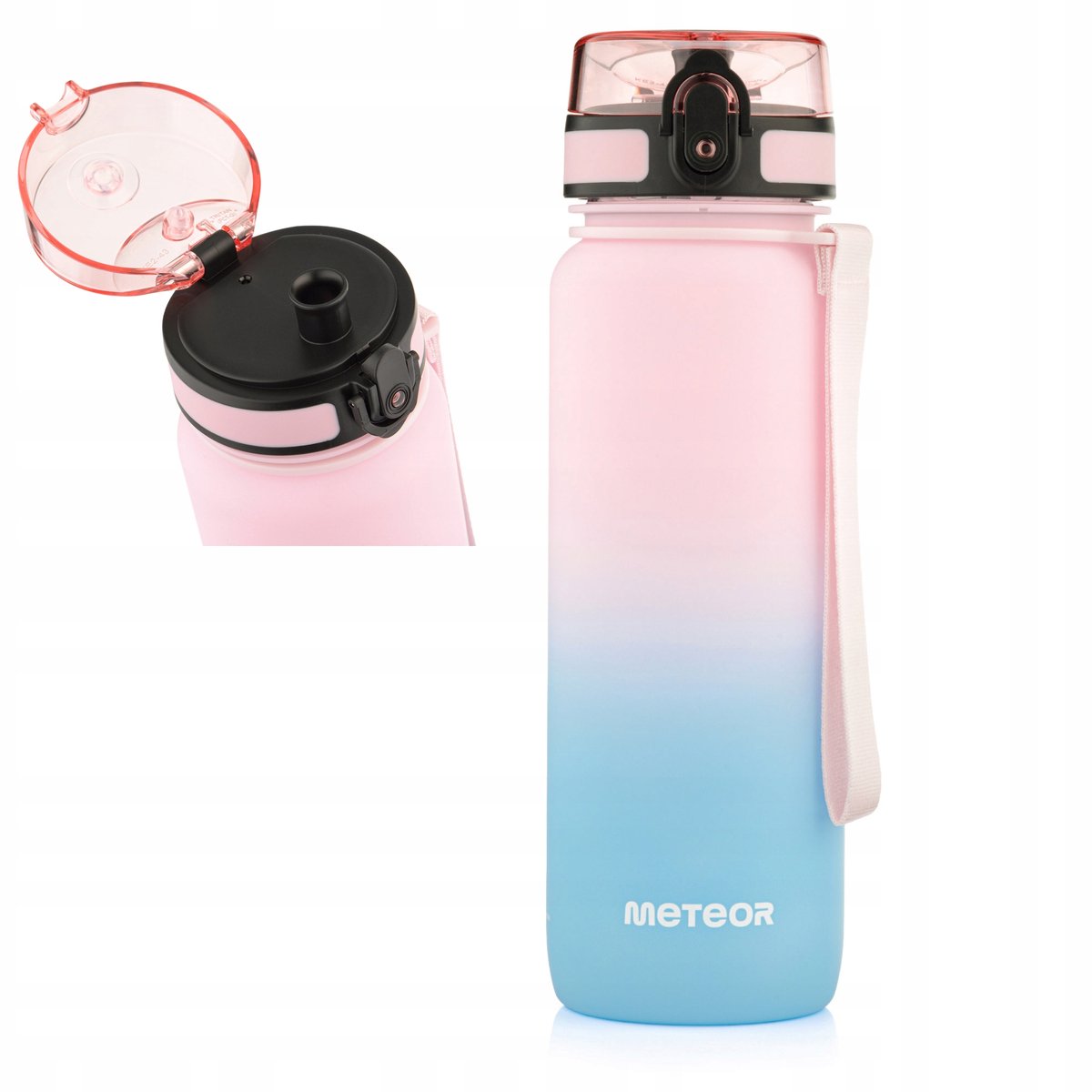 Meteor Sportfles 800ml Blauw/Roze - BPA-vrij, Lak & Antislip