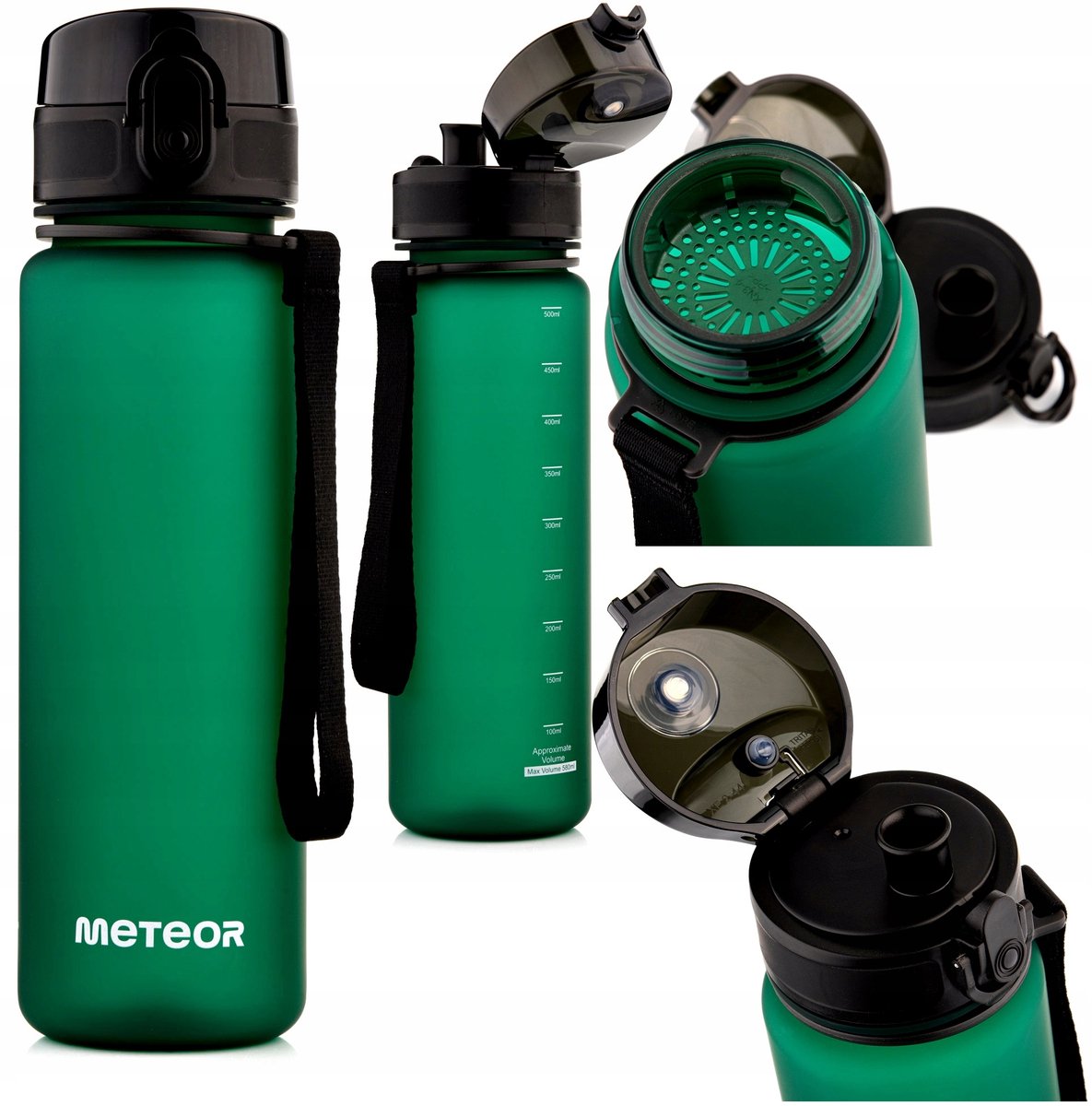 Meteor Bidon 500ml Szmaragdowy - Ideaal voor School en Sport