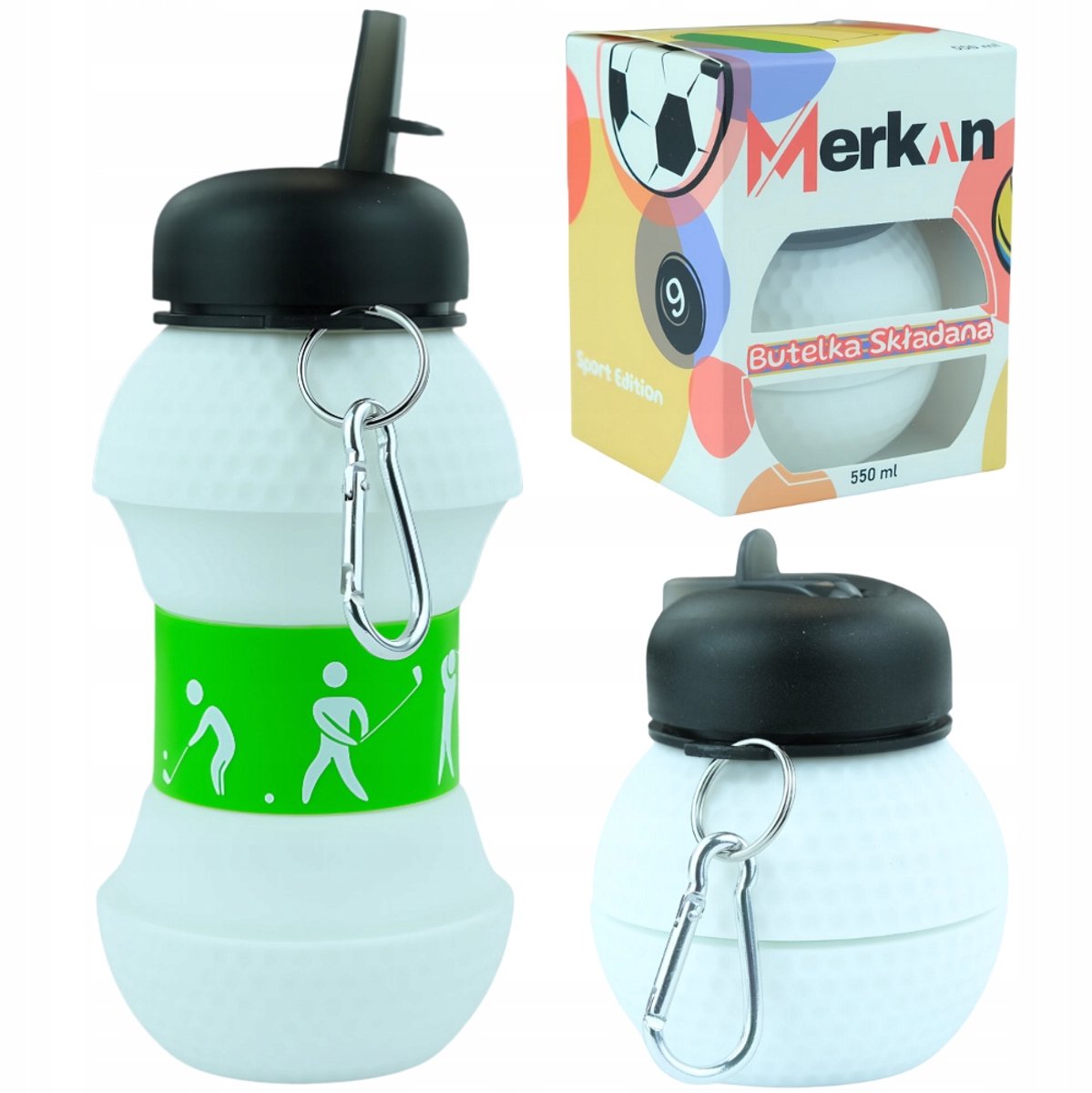 MERKAN siliconen waterfles 550 ml - licht en praktisch