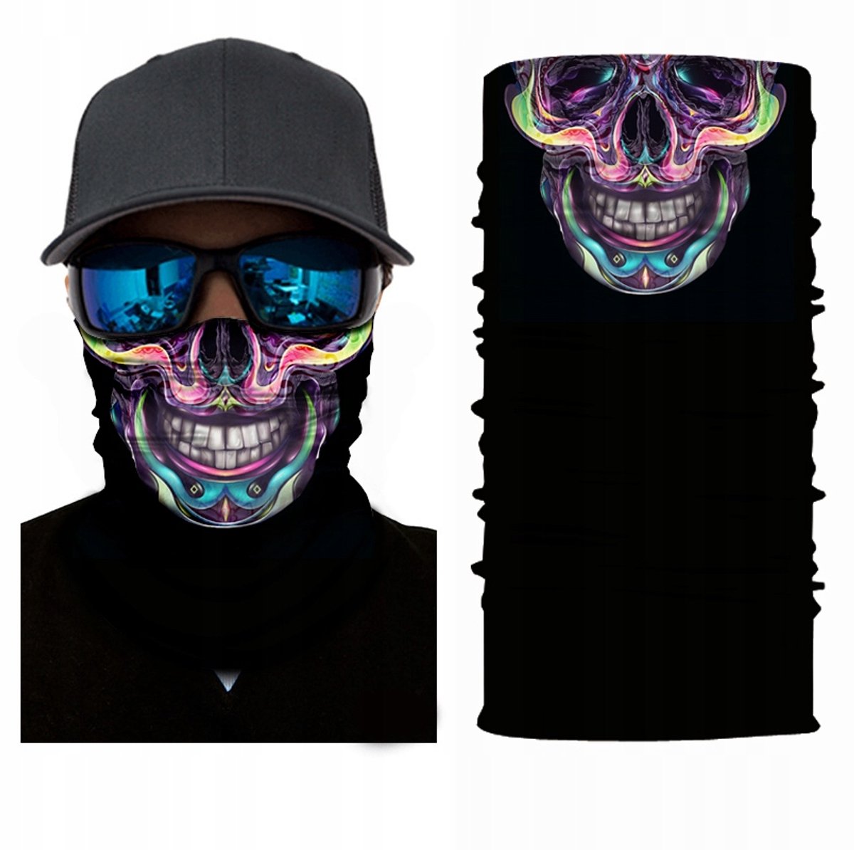 Multifunctionele bandana met schedelprint - warm & ademend