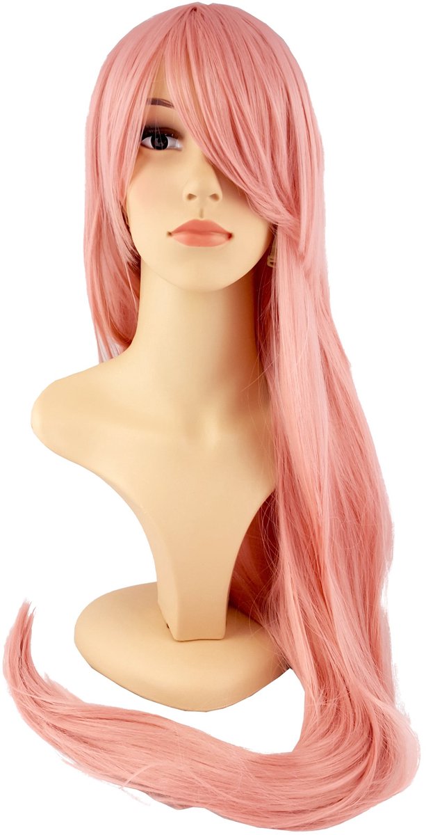 Lange Roze Cosplaypruik 100 cm - Anime & Manga Stijl