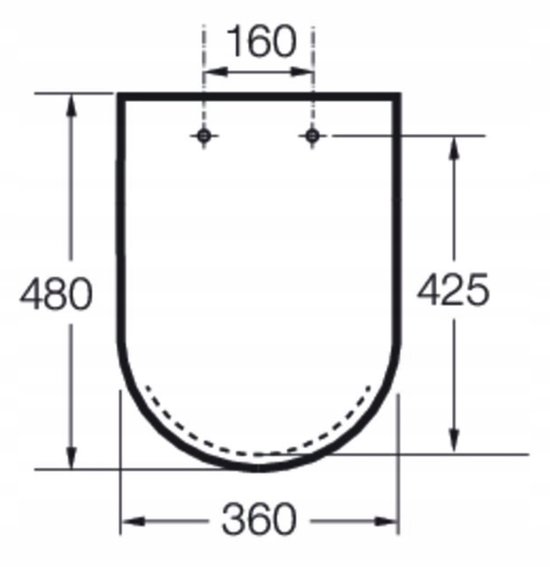 Toilet Seat V U Type wc-bril Comfort Easy Clean Change scharnieren, White-45-48 x 35 cm
