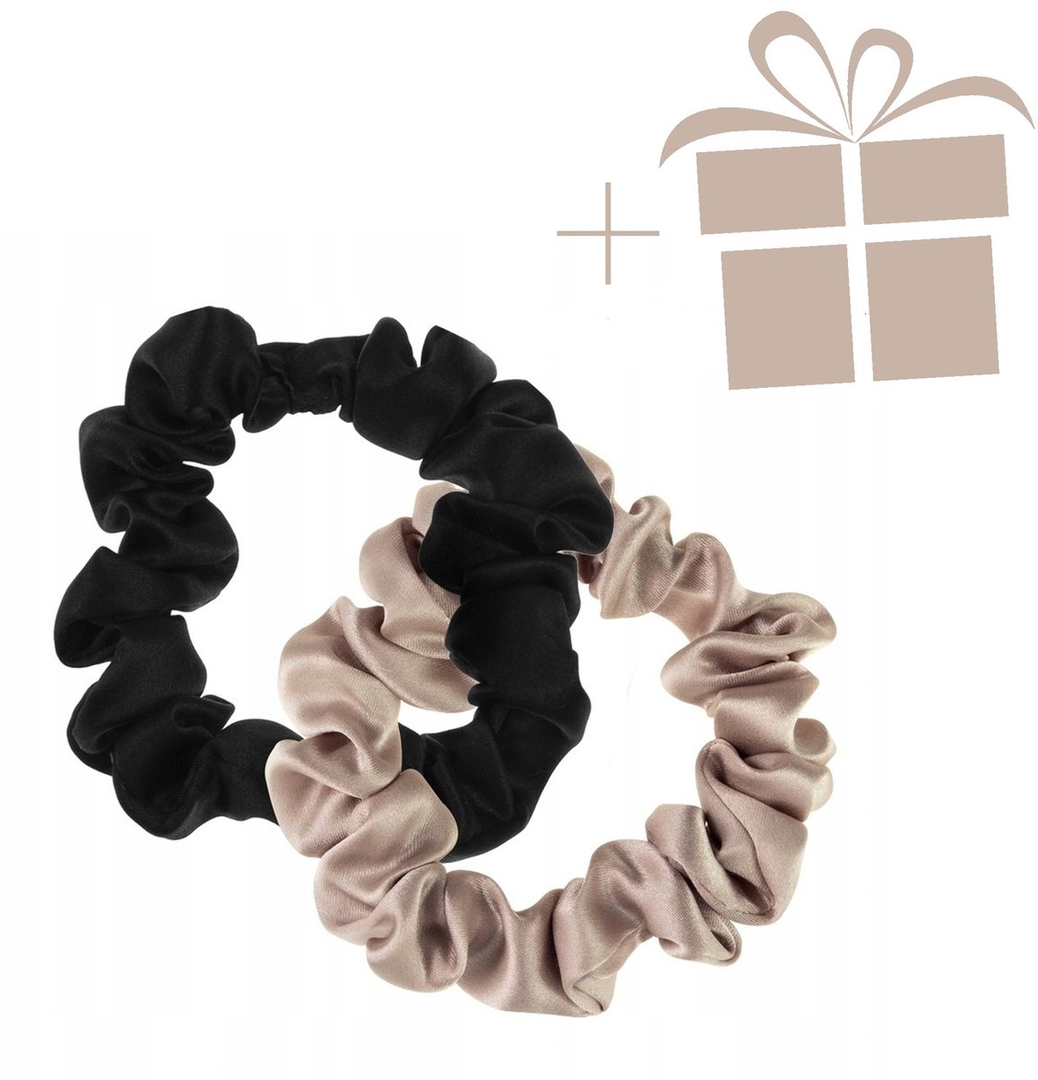 2x Zijden Haar Scrunchies - 100% Pure Zijde, Zacht & Luxe