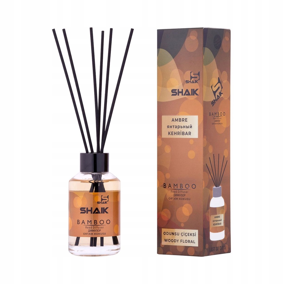 Shaik Amber geurverspreider met stokjes - 115 ml