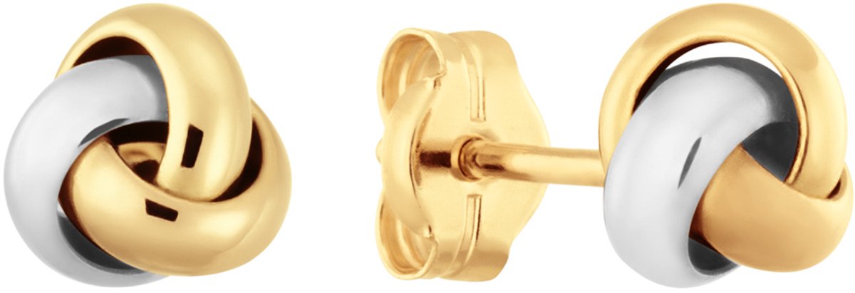 Glow 206.0750.00 Dames Oorbellen - Oorknopjes - Sieraad - 14 Karaat Goud - 5 mm breed - 5 mm lang