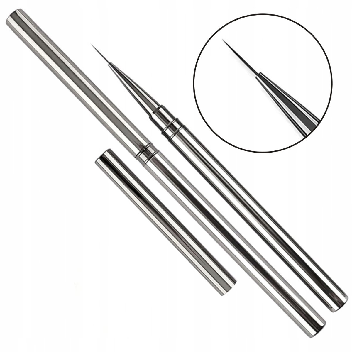 Precisie Nail Art Kwast 12mm - Zilver Grijs