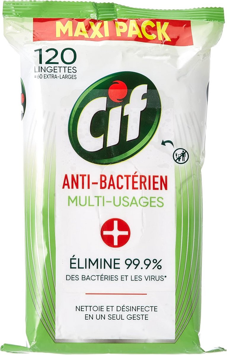 Multifunctionele antibacteriële reinigingsdoekjes - 120 stuks