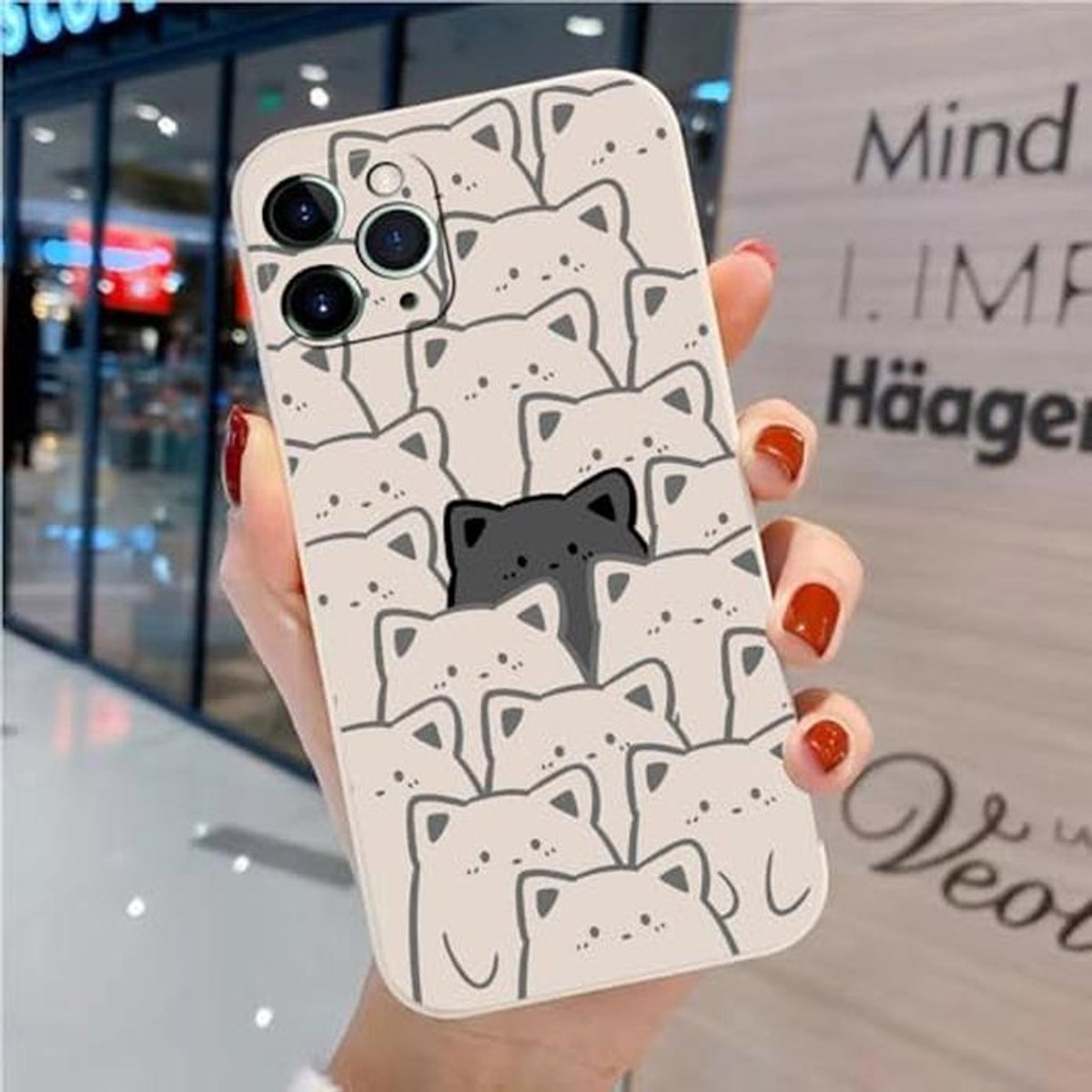 Leuke Witte Hoes voor Google Pixel 7a met Cartoon Dierenprint
