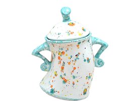 Ynkkvre - Keramische Potten Set - Retro Voorraadpotten - Voorraadpot - Met Luchtdichte Retro Deksels - delige Keukenpotten Set - Geschikt voor Thee Koffie & Kruiden - Gemakkelijk te Schonen - Blauw
