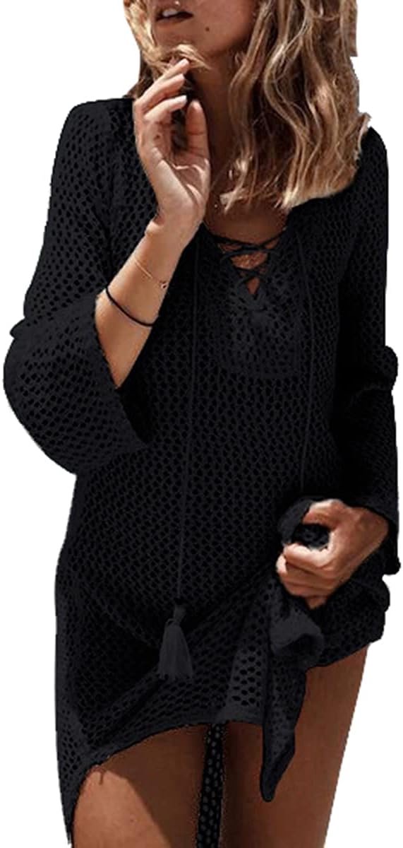 Gebreide Gehaakte Holle Sjaals en Wraps voor Dames - Strand Cover Ups en Badmode Capes