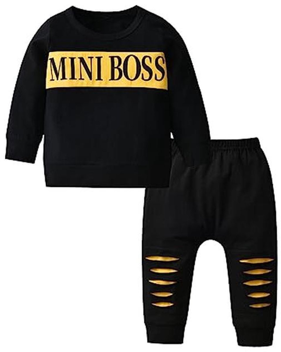 Peuter kledingset voor jongens - lange mouw sweatshirt met broek - 2 delige outfit