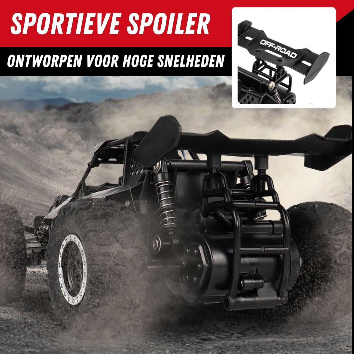 VROEMY Speedracer - Bestuurbare auto offroad voor buiten - 20 km/u — afbeelding 7