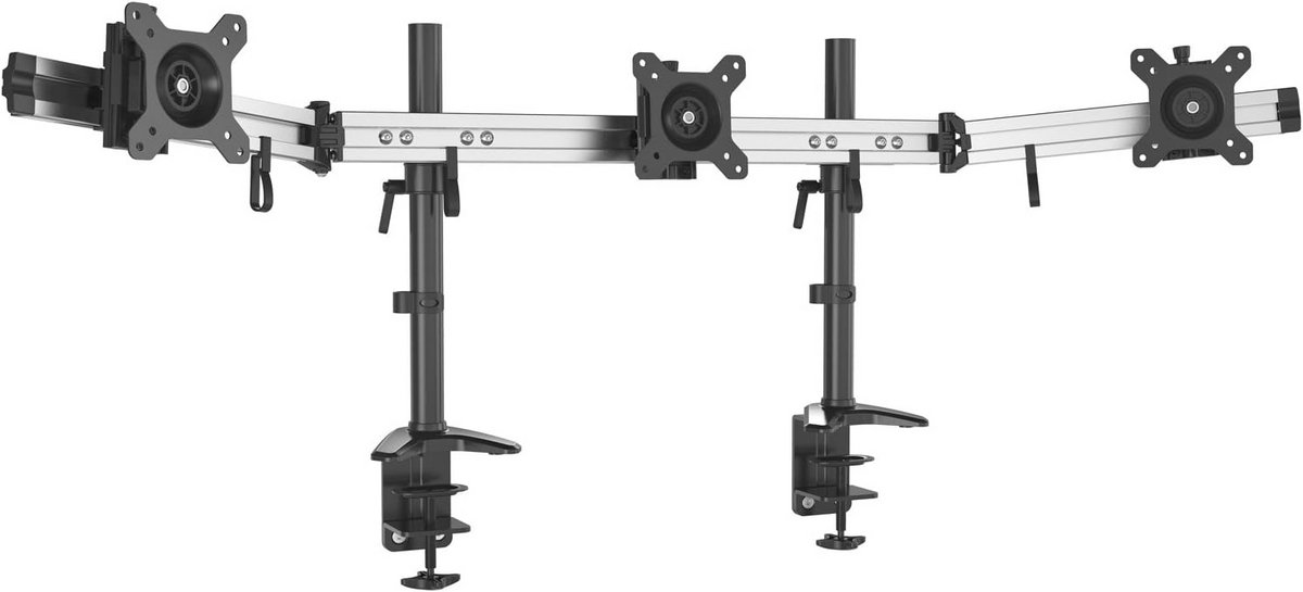 3-voudige Monitor TV Desk Mount Tafelbeugel voor 15 tot 27 inch Schermen - VESA 75/100