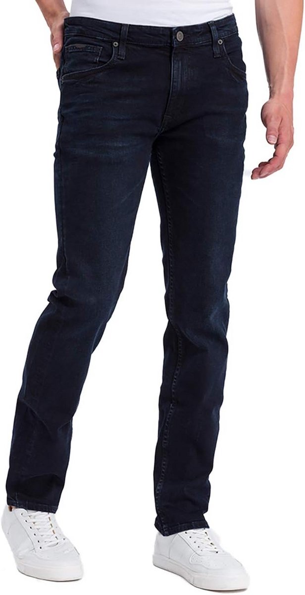 Heren Jeans Slim-Straight Fit met Contrastdetails