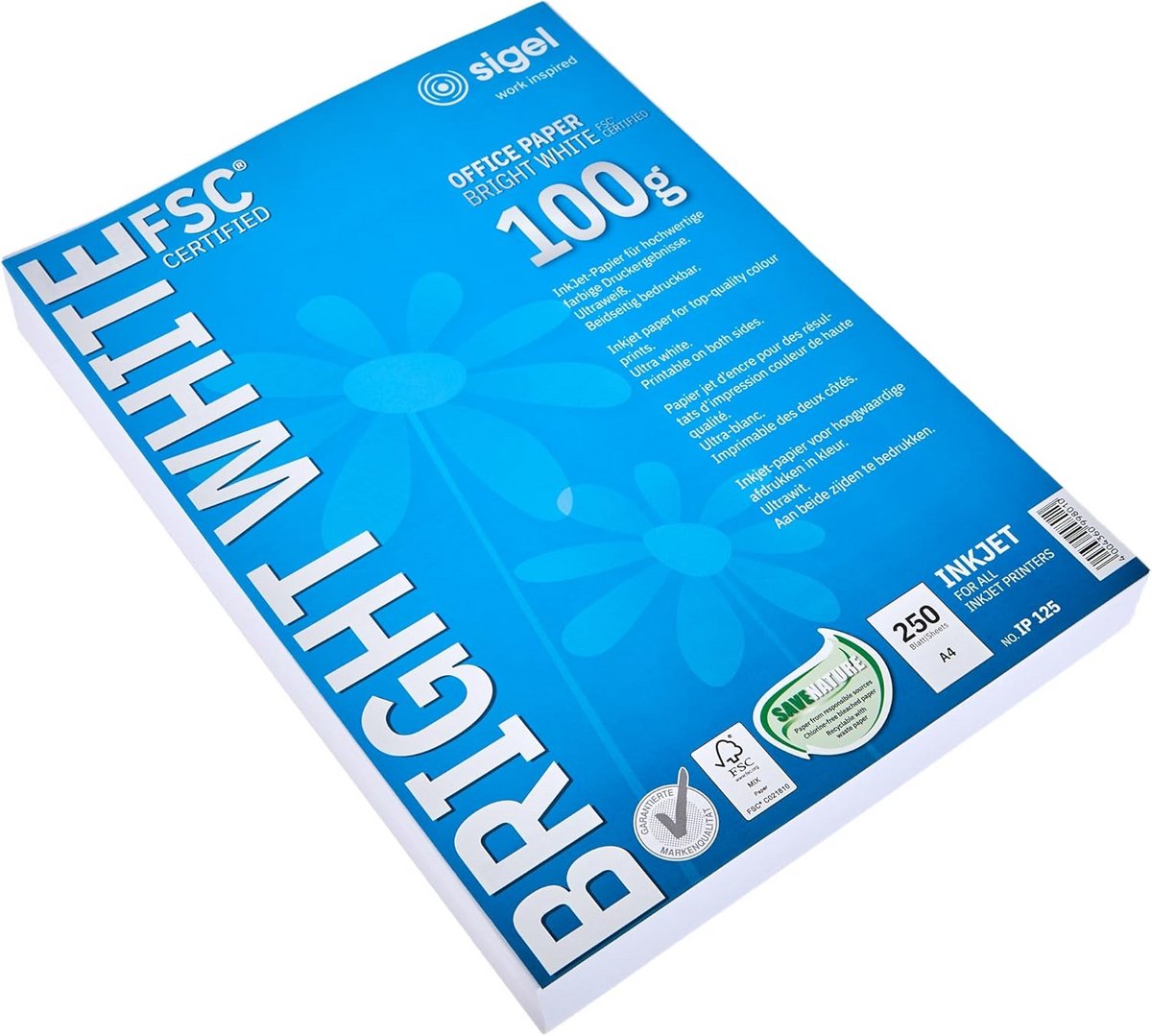 Multifunctioneel Kantoorprintpapier Wit A4 100 g/m² 250 Vellen Voor Inkjet