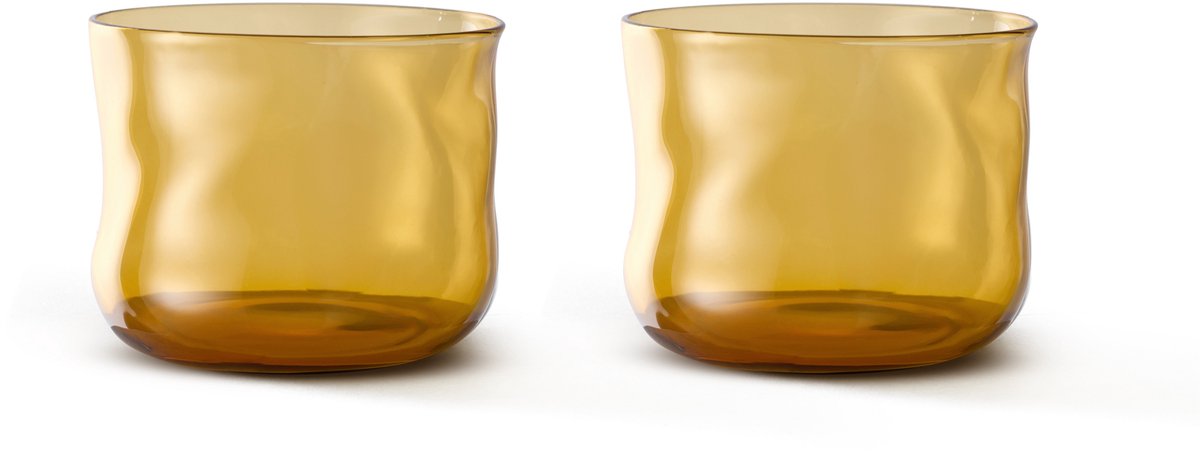 Paveau Swirl Dune - Ribbed Waterglazen - 2 Stuks - Duurzaam Borosilicaatglas