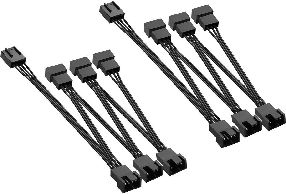 4 stuks PWM PC Ventilator Splitter Kabel 4-Pin CPU/Chassis Koeling Verlengsnoer