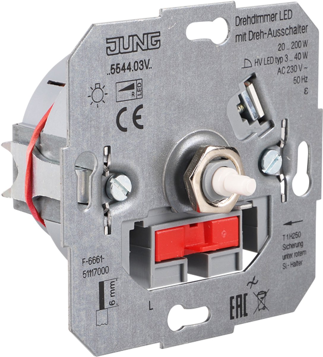 Jung dimmer - inbouw - LED - 3-40W/20-200W - draai element