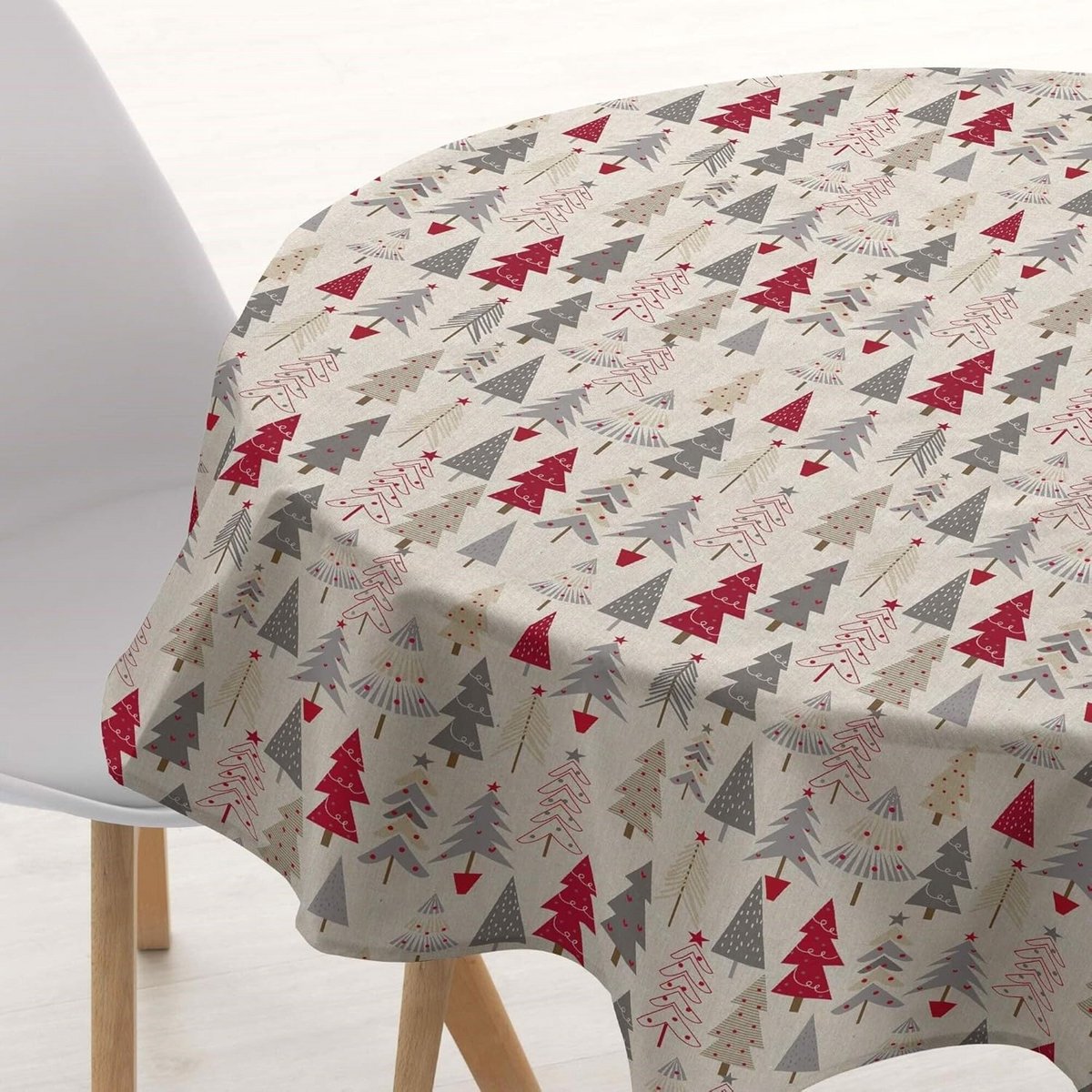 XL Kerst Tafelkleed 180x180 cm Katoen Vuilafstotend Geen Harslaag