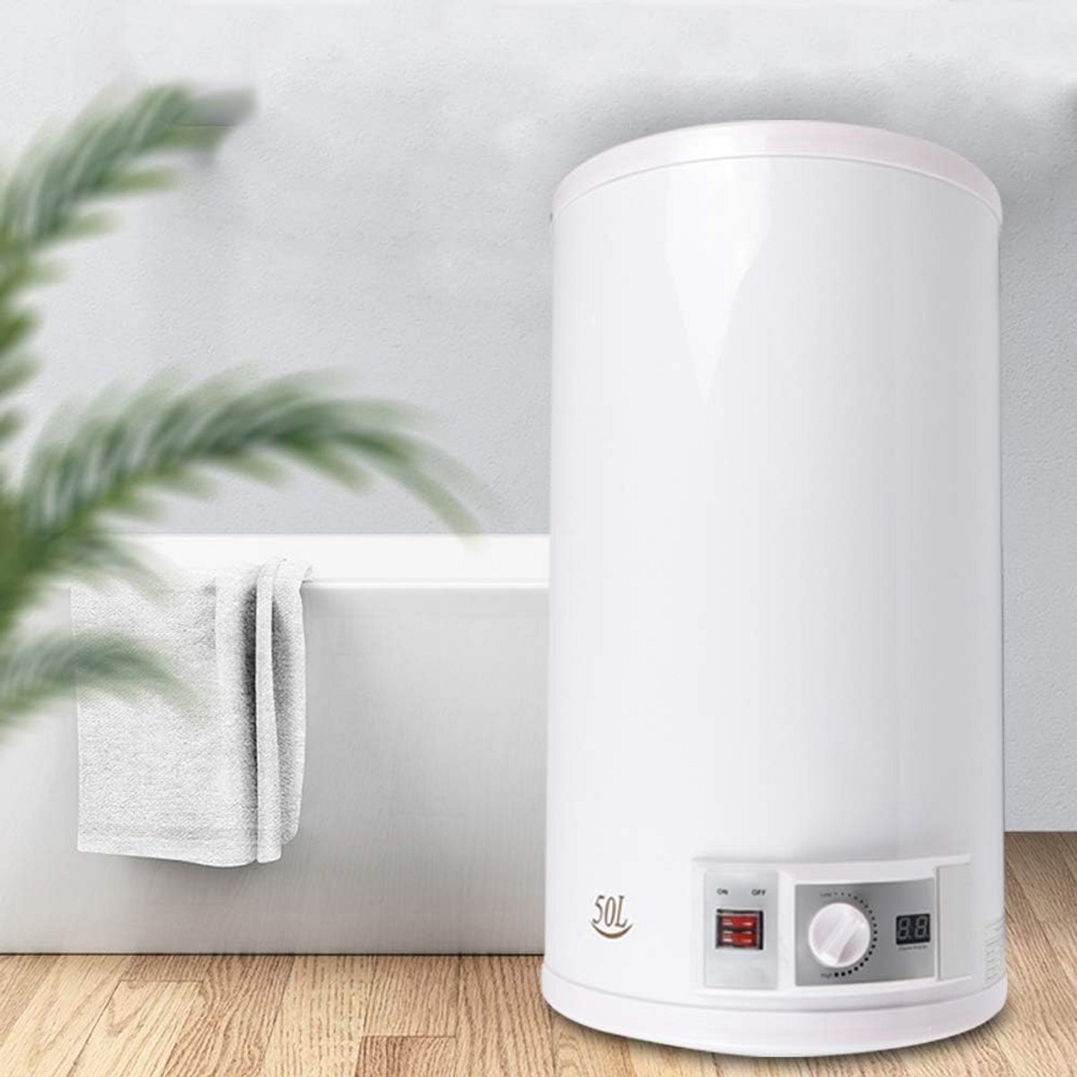Elektrische Boiler 50 Liter met Doucheset - Warmwatertank met LED Temperatuurweergave