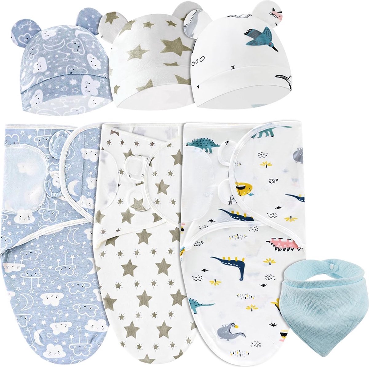 Stunq® Comfortabele en Veilige Baby Slaapzak Met Hoedje en Doek 0-3 Maanden