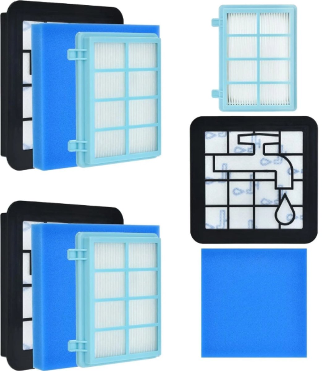 Drie filterpatronen van het model FC9331/09, Geschikt voor Philips stofzuigers FC8010/02, FC9332/09, FC9329, . Vervangende filterpatronen geschikt voor stofzuigers zonder zak. Accessoires voor de PowerPro Compact Cyclone 5.
