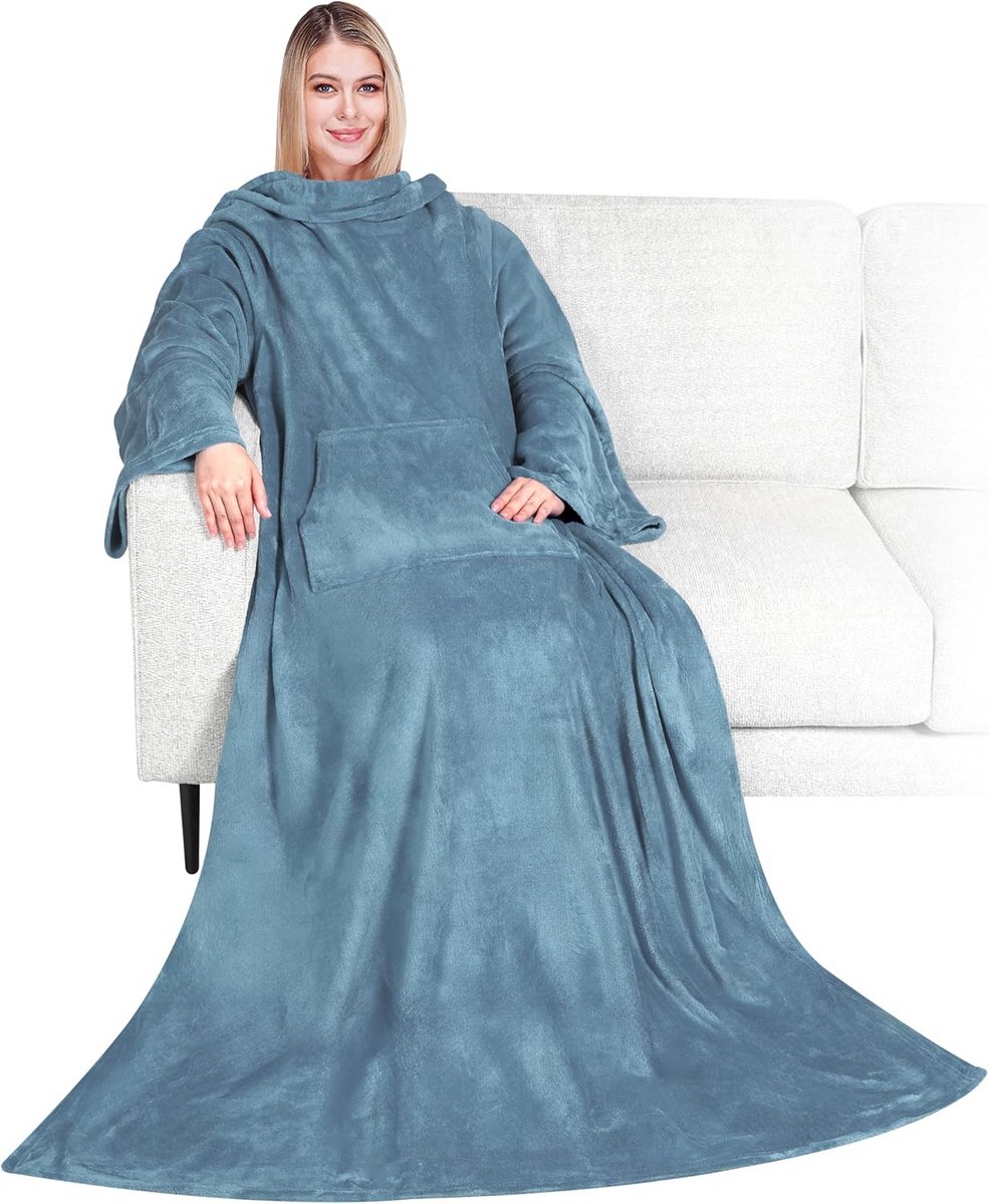 Luxe Fleece Deken met Mouwen voor Volwassenen | Extra Zacht & Warm Plaid | Comfortabel Loungen