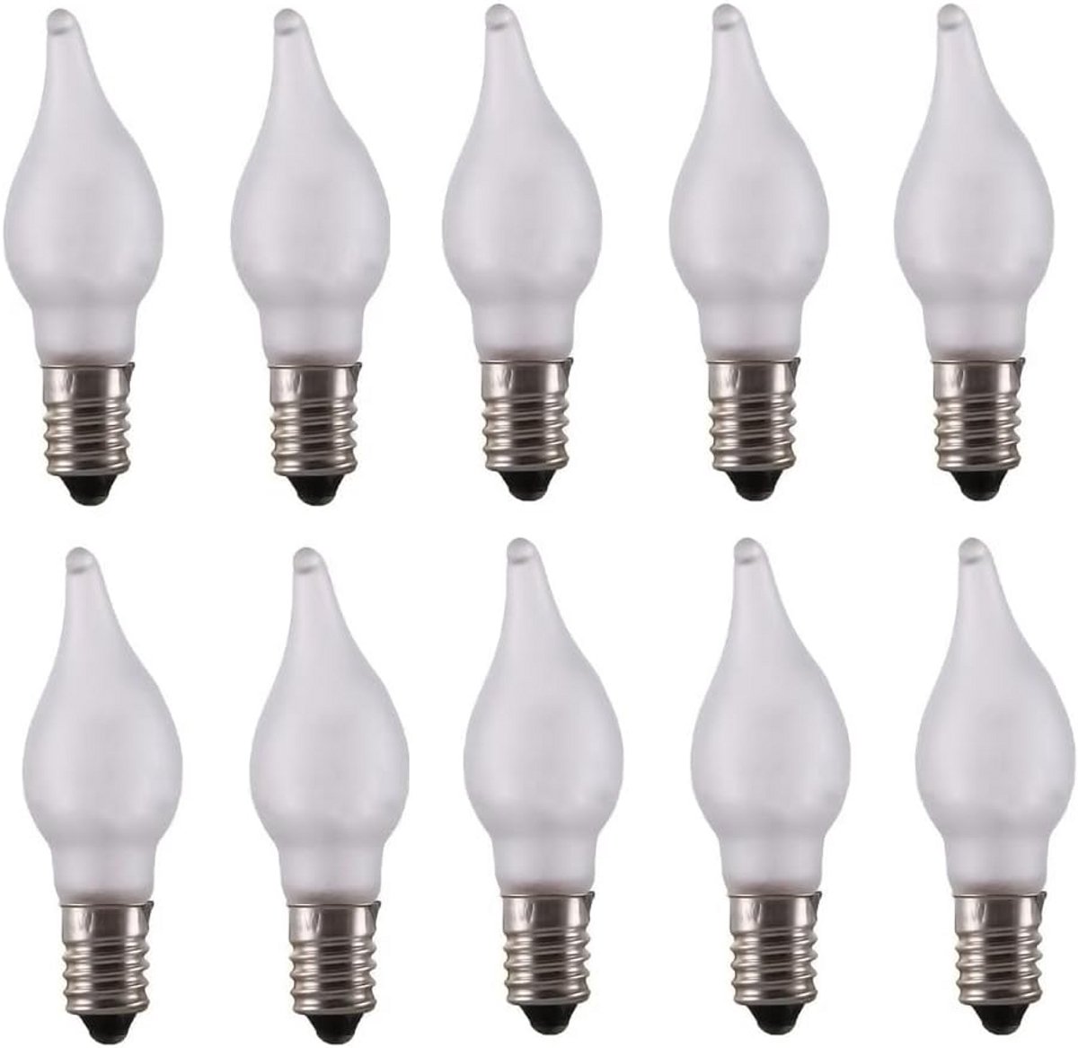 10x E10 LED-lampen Vervanging Gloeilamp voor Lichtbogen en Slingers 0,2W Warm Wit