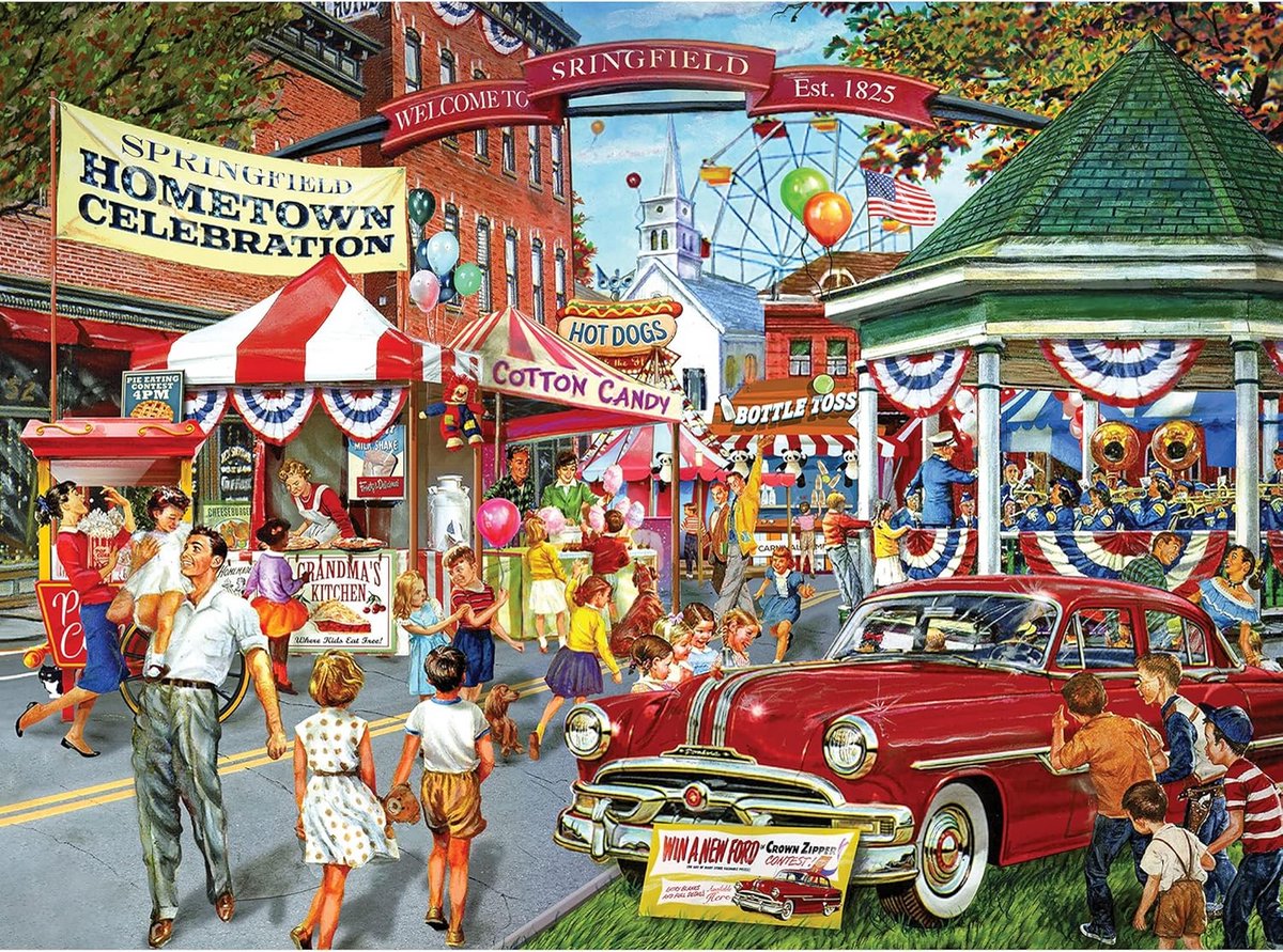 1000 Stukjes Puzzel Volwassenen: Nostalgische Stadsgezichten en Kermispret
